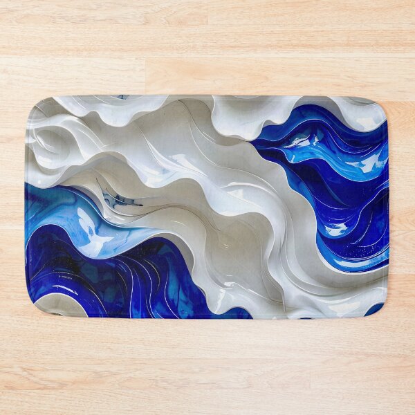 Item preview, Duality of Ivory Ceramic and Cobalt Waves designed and sold by Vicky Brago-Mitchell®.