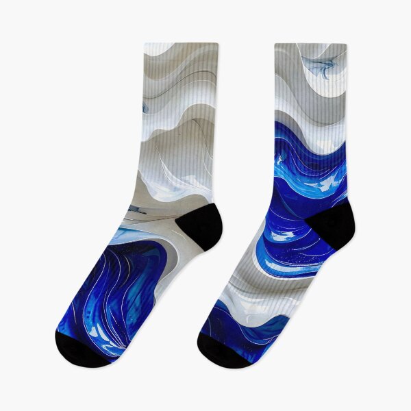 Item preview, Duality of Ivory Ceramic and Cobalt Waves designed and sold by Vicky Brago-Mitchell®.