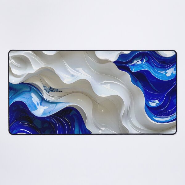 Item preview, Duality of Ivory Ceramic and Cobalt Waves designed and sold by Vicky Brago-Mitchell®.