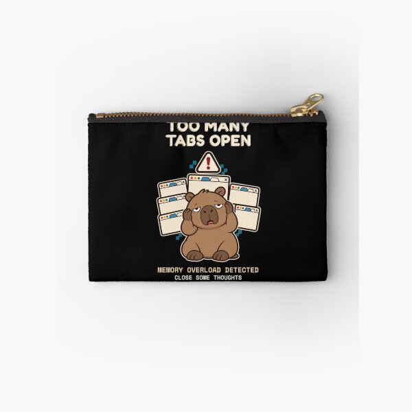 Item preview, Too Many Tabs Open Capybara –  Dark Apparel Memory Overload Tech Humor designed and sold by SimplyDraftShop.