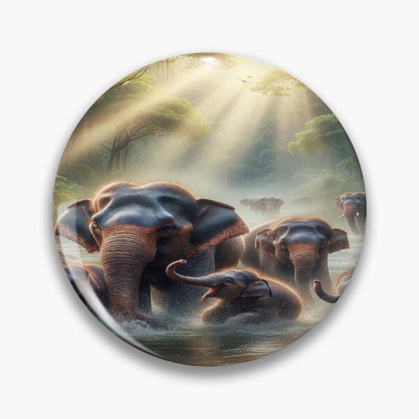Item preview, Elephants in a Serene Forest Scene  designed and sold by ProofChalice721.