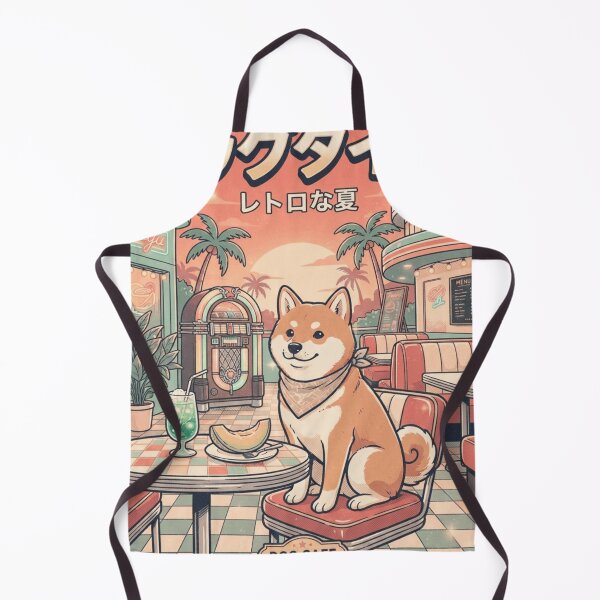 Item preview, Retro Japanese Dog Cafe Shiba Inu Vintage Diner Art designed and sold by mood-draftsman.