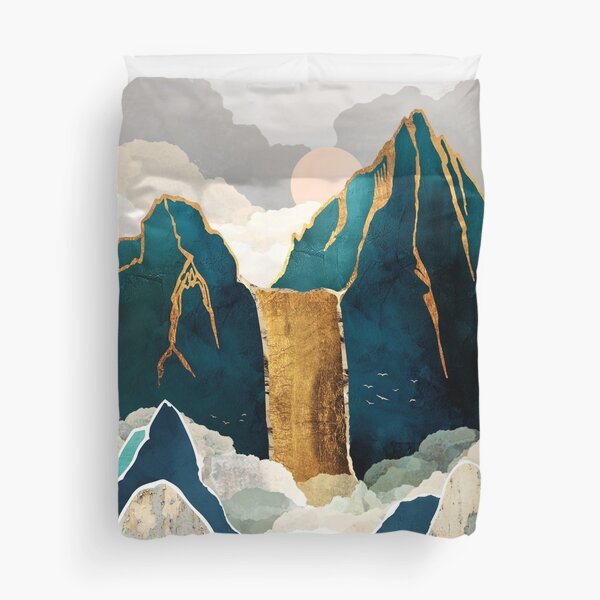 Golden Waterfall Duvet Cover