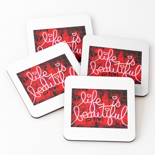Item preview, Banksy Life Is Beautiful Neon Style designed and sold by Sageandzz.
