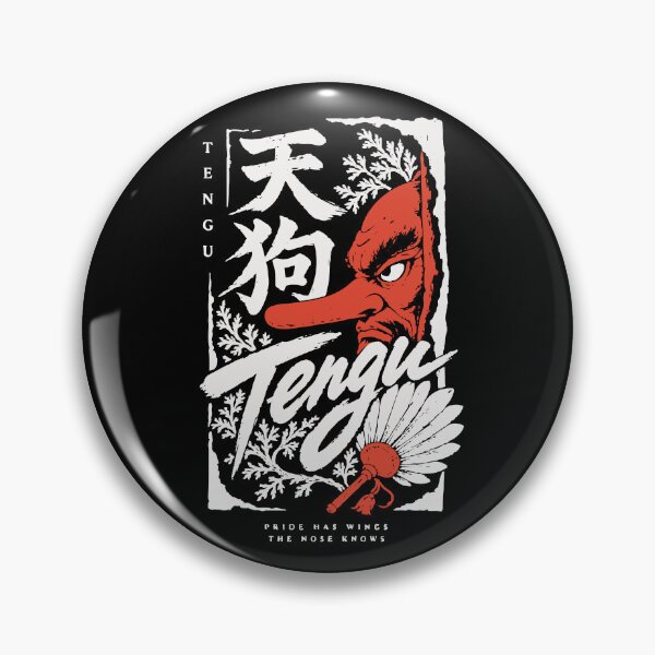 Item preview, Tengu Pride Has Wings - Mask and Feather Fan Sumi-e designed and sold by WAVE-JP.