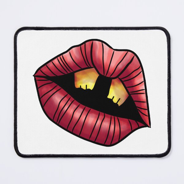 Item preview, Pop Art Open Lips Gold Teeth Stripe Pattern Art designed and sold by baharsipit.