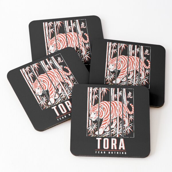 Item preview, Tora Fear Nothing - Tiger in Bamboo Four Panel Woodblock designed and sold by WAVE-JP.
