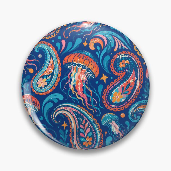 Item preview, Colorful Jellyfish Paisley Seamless Pattern designed and sold by Skyrocketz.
