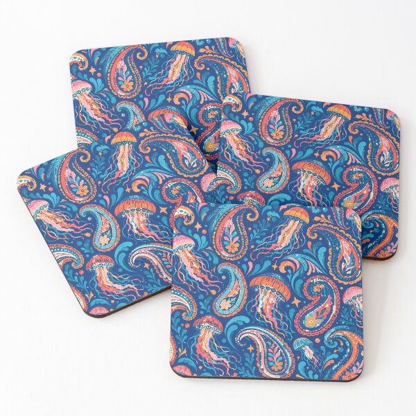 Item preview, Colorful Jellyfish Paisley Seamless Pattern designed and sold by Skyrocketz.