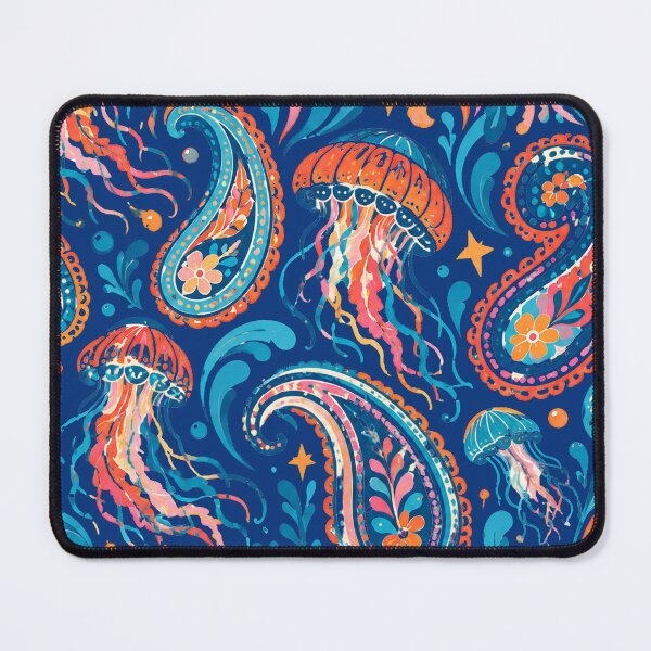 Item preview, Colorful Jellyfish Paisley Seamless Pattern designed and sold by Skyrocketz.