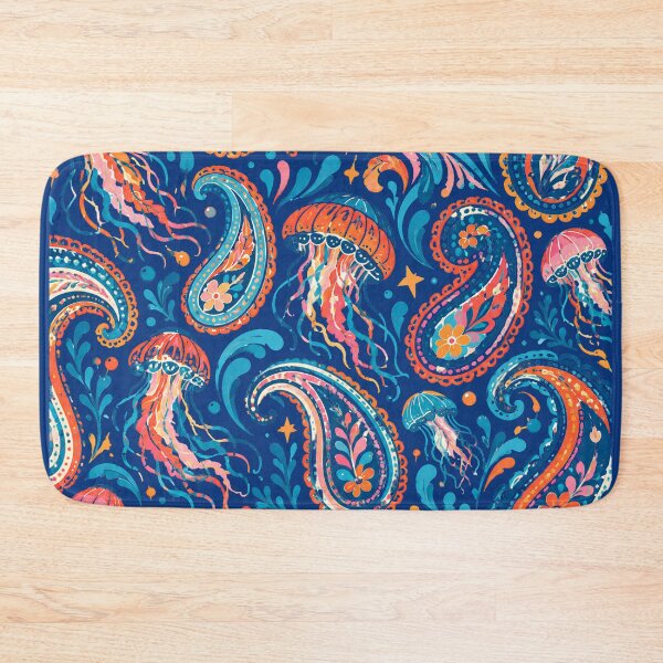 Item preview, Colorful Jellyfish Paisley Seamless Pattern designed and sold by Skyrocketz.