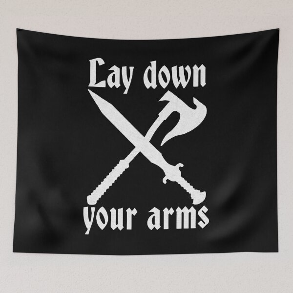 Item preview, Lay Down Your Arms Crossed Dagger Axe Fantasy Art designed and sold by baharsipit.