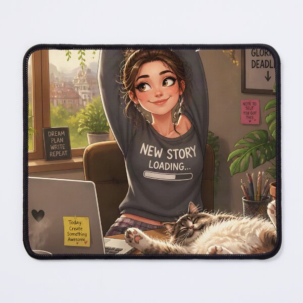 Item preview, Creative Chaos – Cat & Home Office Funny Illustration designed and sold by sigmaartstudio.