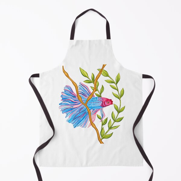 Item preview, Azure Reverie – Blue Betta Fish Watercolour & Kintsugi Nature Art designed and sold by newsuept25.art.