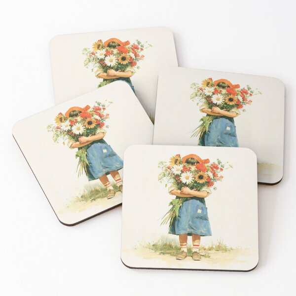 Item preview, Girl Holding a Vibrant Wildflower Bouquet designed and sold by junkydotcom.