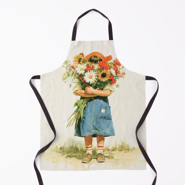 Item preview, Girl Holding a Vibrant Wildflower Bouquet designed and sold by junkydotcom.