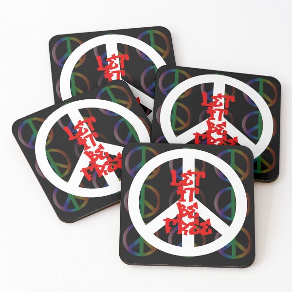 Item preview, Rainbow Peace Sign Grid with Let It Be Text designed and sold by laxmanrajart.