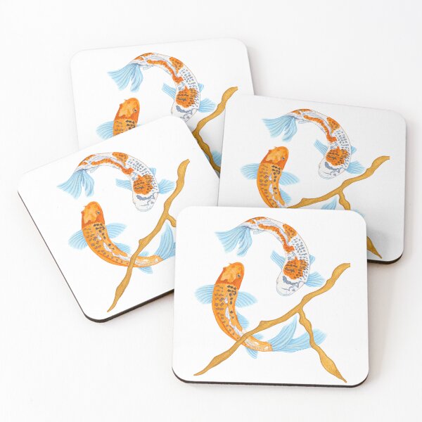 Item preview, Swimming Through Stillness – Koi Carp Watercolour & Kintsugi Art designed and sold by newsuept25.art.