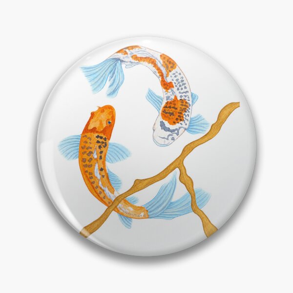 Item preview, Swimming Through Stillness – Koi Carp Watercolour & Kintsugi Art designed and sold by newsuept25.art.