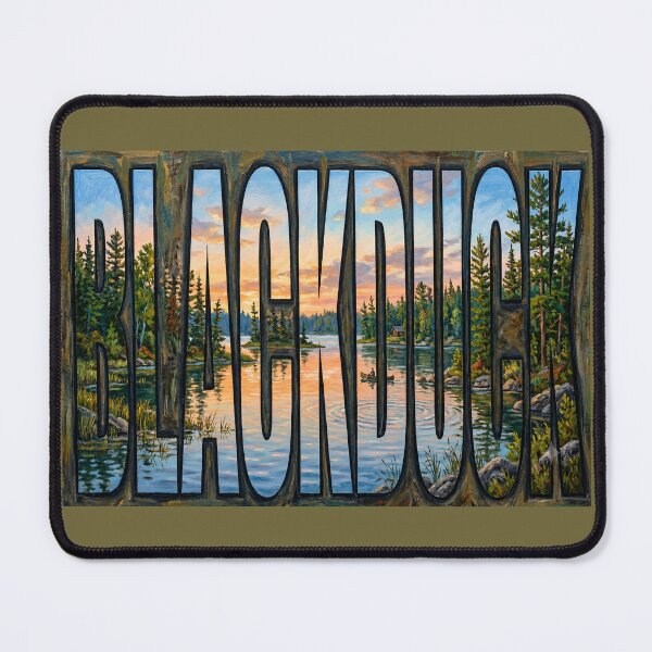 Item preview, Blackduck Minnesota Sunset Cabin Canoe Wilderness Nature designed and sold by FrozenFits.