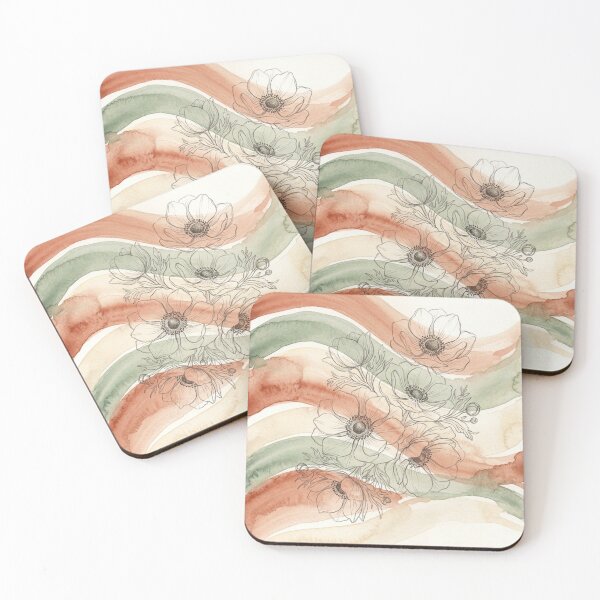 Item preview, Anemone Cluster Ribbon Bands | Terracotta Botanical Wall Art designed and sold by Zaramodo.