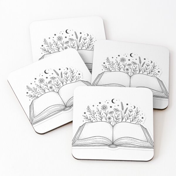 Item preview, Magical Botanical Open Book Moon and Stars | Book Lover Reading designed and sold by SnapStickerHub.