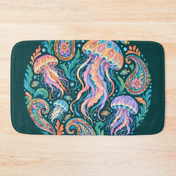 Item preview, Jellyfish Paisley Ocean Mandala Circle designed and sold by Skyrocketz.