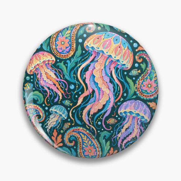 Item preview, Jellyfish Paisley Ocean Mandala Circle designed and sold by Skyrocketz.