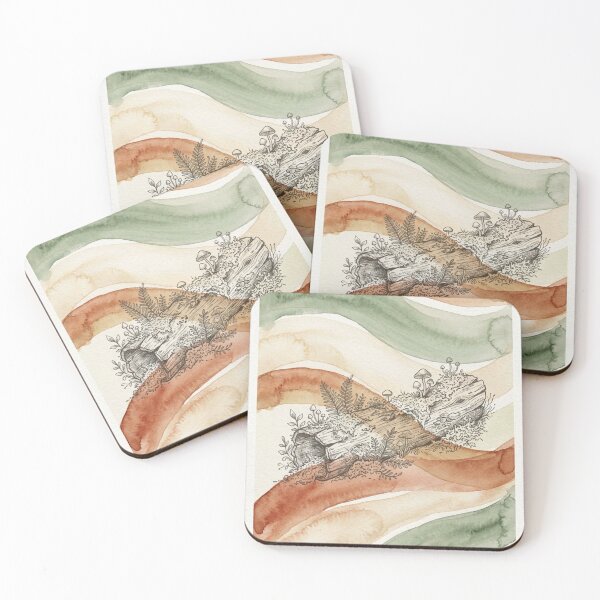 Item preview, Moss & Mushroom Ribbon Bands | Cottagecore Forest Wall Art designed and sold by Zaramodo.