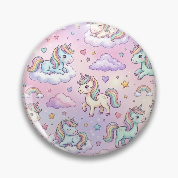 Item preview, Cute Baby Unicorns Rainbow Clouds Seamless Pattern designed and sold by ShivCraftStudio.
