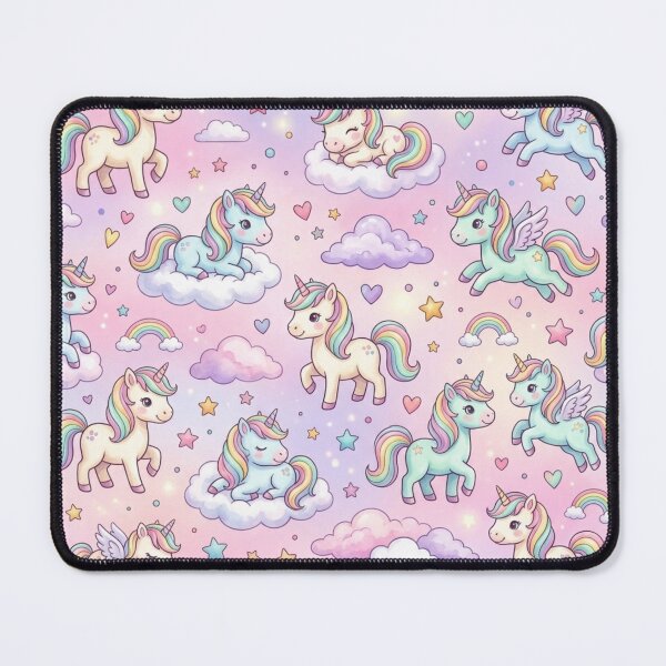 Item preview, Cute Baby Unicorns Rainbow Clouds Seamless Pattern designed and sold by ShivCraftStudio.