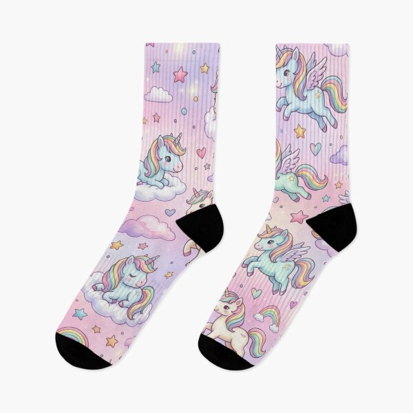 Item preview, Cute Baby Unicorns Rainbow Clouds Seamless Pattern designed and sold by ShivCraftStudio.