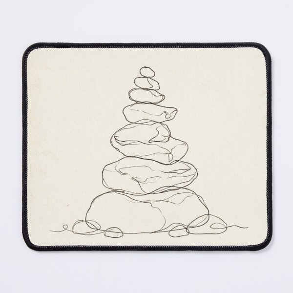Item preview, Balanced Stone Cairn | Wabi-Sabi Continuous Line Art designed and sold by Zaramodo.