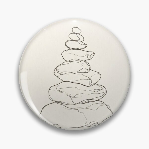 Item preview, Balanced Stone Cairn | Wabi-Sabi Continuous Line Art designed and sold by Zaramodo.