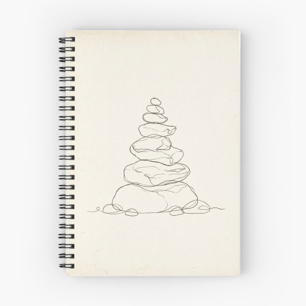 Item preview, Balanced Stone Cairn | Wabi-Sabi Continuous Line Art designed and sold by Zaramodo.