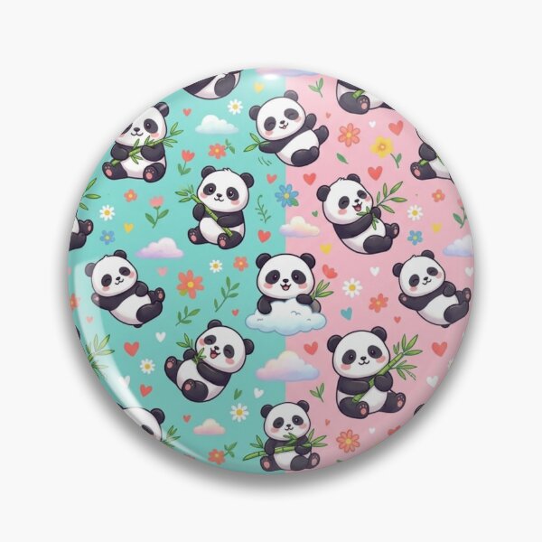 Item preview, Kawaii Baby Pandas Bamboo Leaves Pattern  designed and sold by ShivCraftStudio.