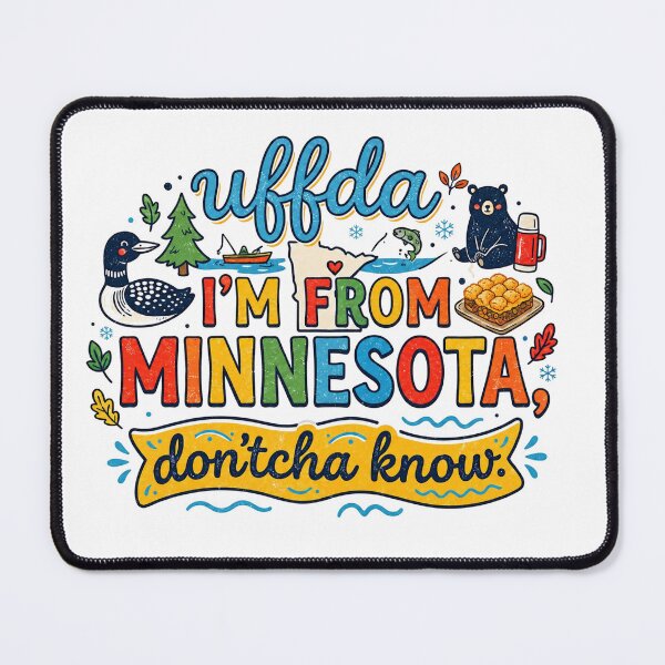 Aperçu de l'œuvre Uffda, je viens du Minnesota, tu ne connais pas le charme du Nord ? créée et vendue par FrozenFits.