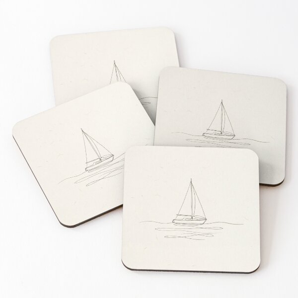 Item preview, Sailboat Silhouette | Minimalist Coastal Line Art Print designed and sold by Zaramodo.