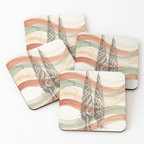 Item preview, Cypress Trees Ribbon Bands | Mediterranean Coastal Wall Art designed and sold by Zaramodo.