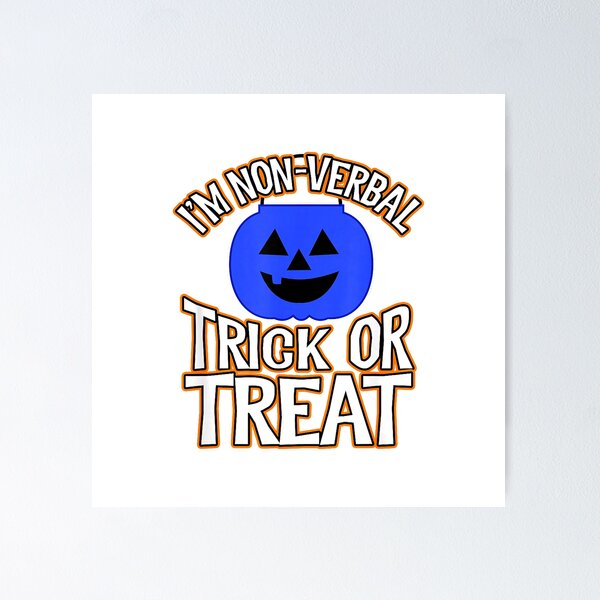 Item preview, Blue Pumpkin Bucket Halloween I'm Non Verbal Trick Or Treat T-Shirt designed and sold by darknessman666.