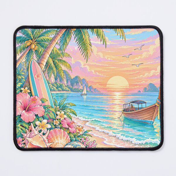 Item preview, Tropical Paradise Beach Sunset Circle Art designed and sold by Skyrocketz.