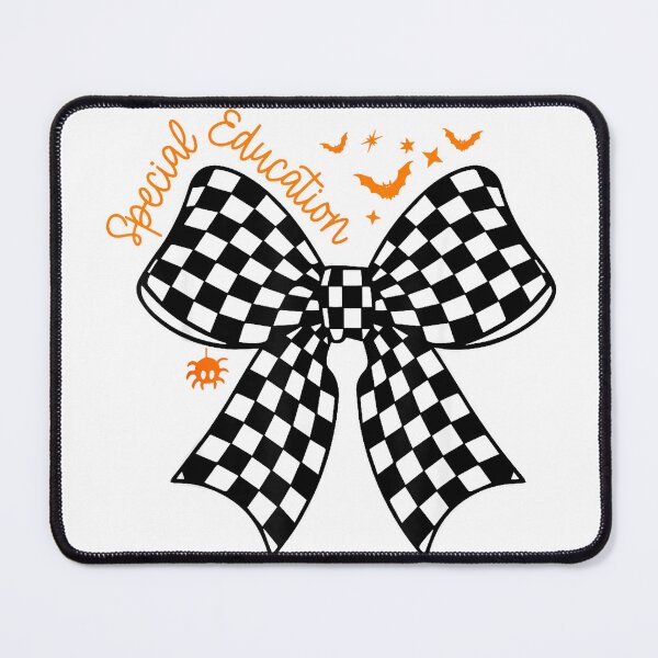 Item preview, Checkered Bow SPED Teacher Halloween Autism Awareness Spooky T-Shirt designed and sold by Winkmark.