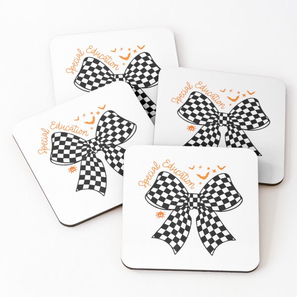 Item preview, Checkered Bow SPED Teacher Halloween Autism Awareness Spooky T-Shirt designed and sold by Winkmark.
