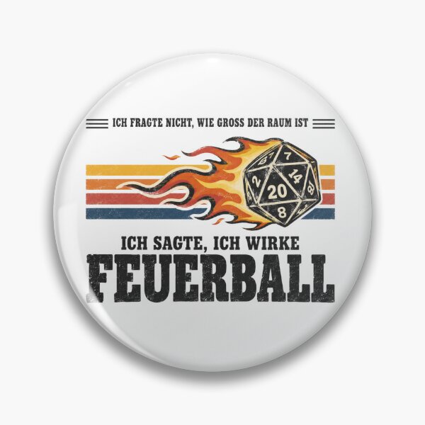 Item preview, Ich Wirke Feuerball Pen and Paper Würfel Retro Design designed and sold by Yellowriversss.