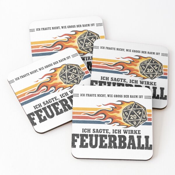 Item preview, Ich Wirke Feuerball Pen and Paper Würfel Retro Design designed and sold by Yellowriversss.