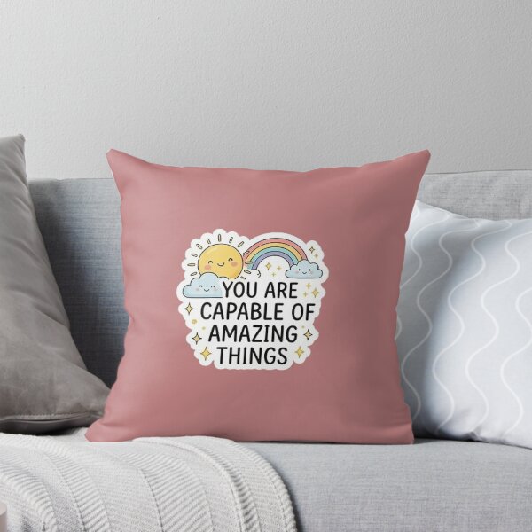 Item preview, You Are Capable of Amazing Things Sticker | Cute Rainbow Motivational Sticker | Positive Quote Sticker | Inspirational Sticker designed and sold by iqralune.