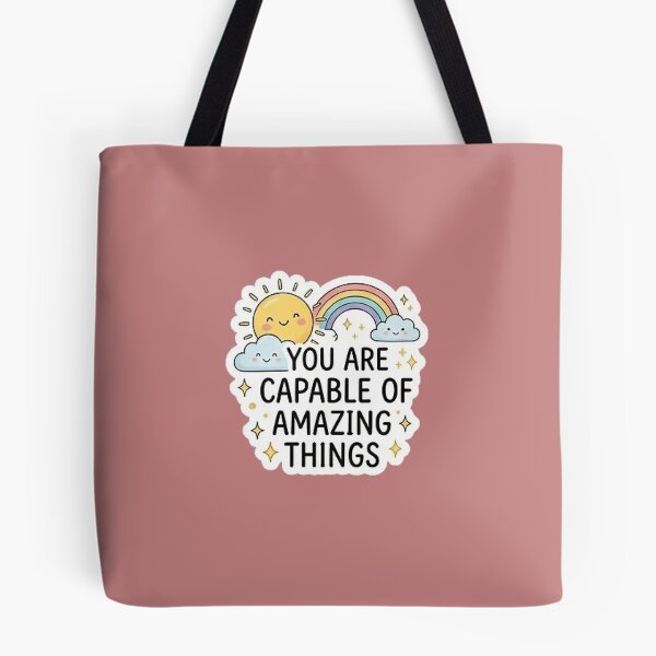 Item preview, You Are Capable of Amazing Things Sticker | Cute Rainbow Motivational Sticker | Positive Quote Sticker | Inspirational Sticker designed and sold by iqralune.