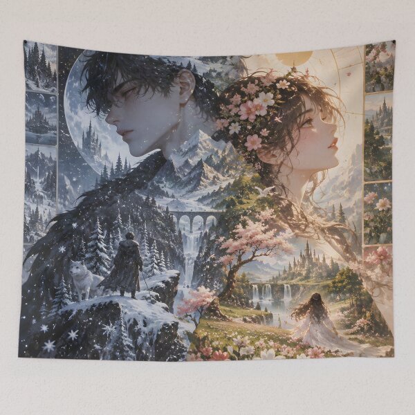 Item preview, Where Winter Meets Spring – A Tale of Two Hearts designed and sold by sigmaartstudio.