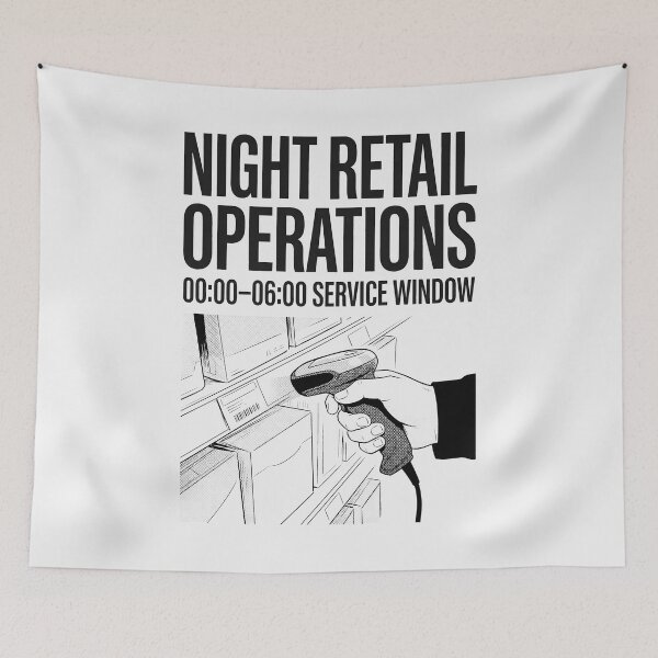 Item preview, Night Retail Operations Barcode Scanner Work Humor designed and sold by SplashTastic.