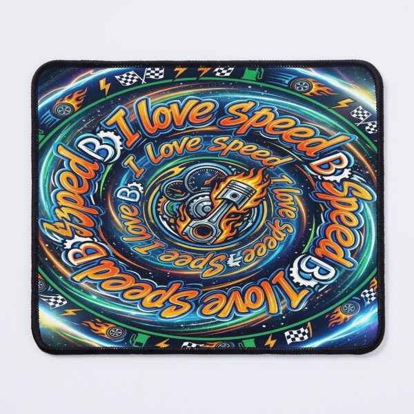 Item preview, I Love Speed Neon Racing Typography designed and sold by RetroRayz.